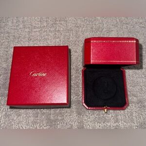 Cartier Red Jewelry Ring Case & Box Set